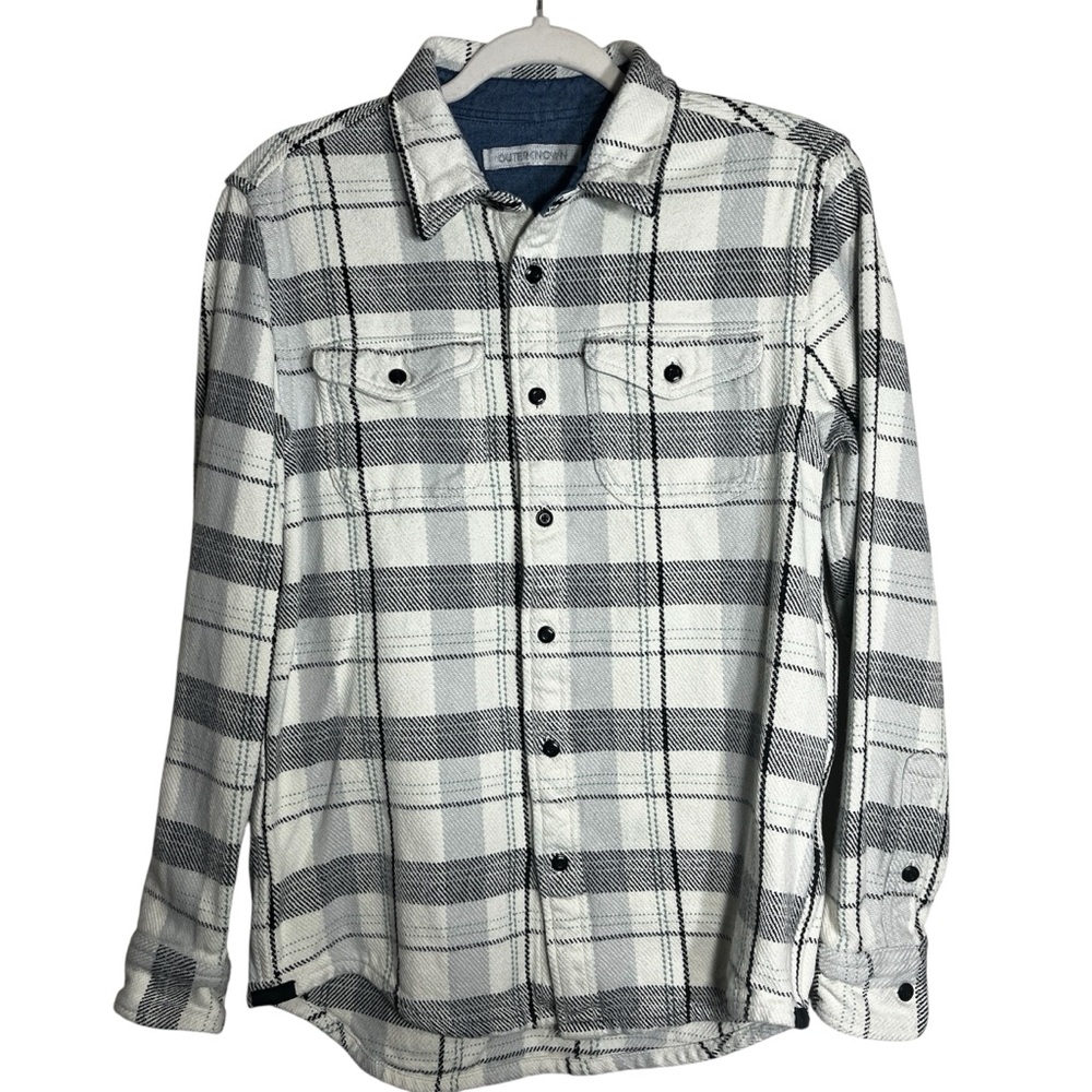 Outerknown Blanket Shirt SZ Small Heavyweight Flannel Gorpcore Shacket PCH Plaid